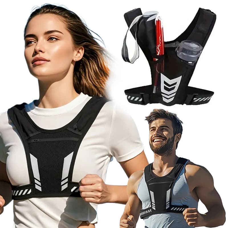 Colete Esportivo Noturno Refletivo Com Bolso Para Celular E Bolso Para Garrafa De Água Para Ciclismo E Corrida