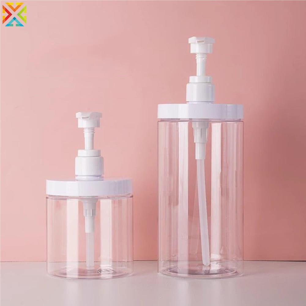 500/1000ml Grande Boca Imprensa Dispensador Garrafa Transparente Shampoo Gel De Banho Lavagem Das Mãos Lavanderia Recipi