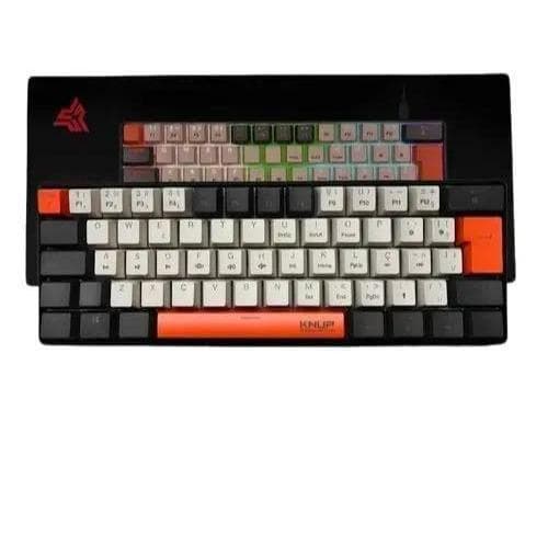 Teclado Gamer Mecânico Com fio USB 60% - Iluminação Arco-íris Swith Azul - KNUP  Kp-te125 Preto | Envio Imediato