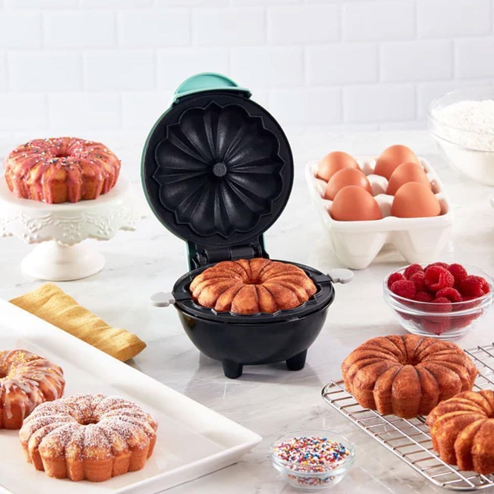 Mini Máquina de Assar Bolo Elétrica Antiaderente Quiche Mini Máquina De Fazer Bolo Bundt Maker 110V