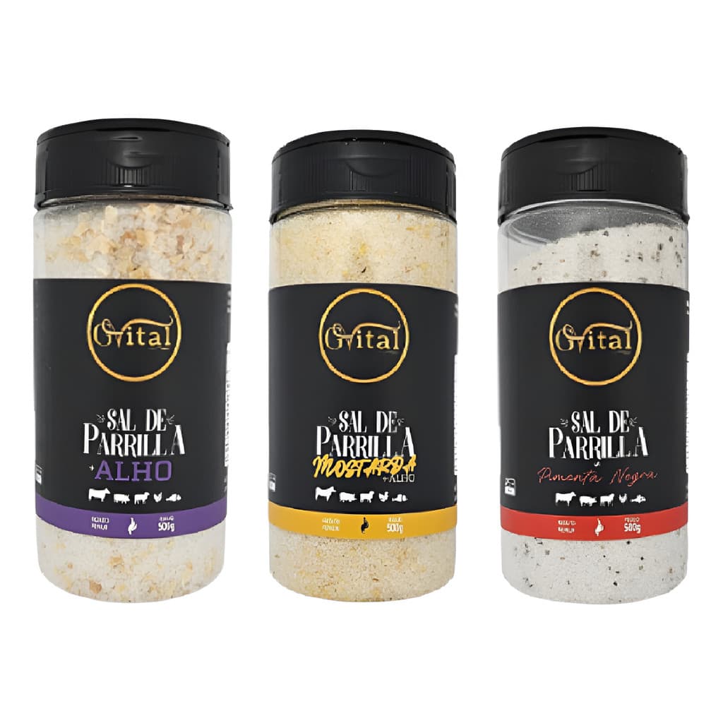 Kit 3 Sal De Parrilla Gvital Sabores