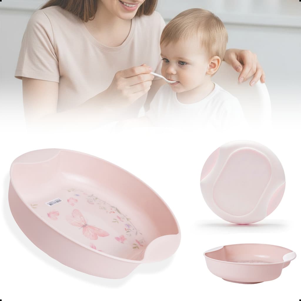 PRATO FUNDO INFANTIL BORBOLETA 450ML PAPINHA REFEIÇÃO BEBÊ