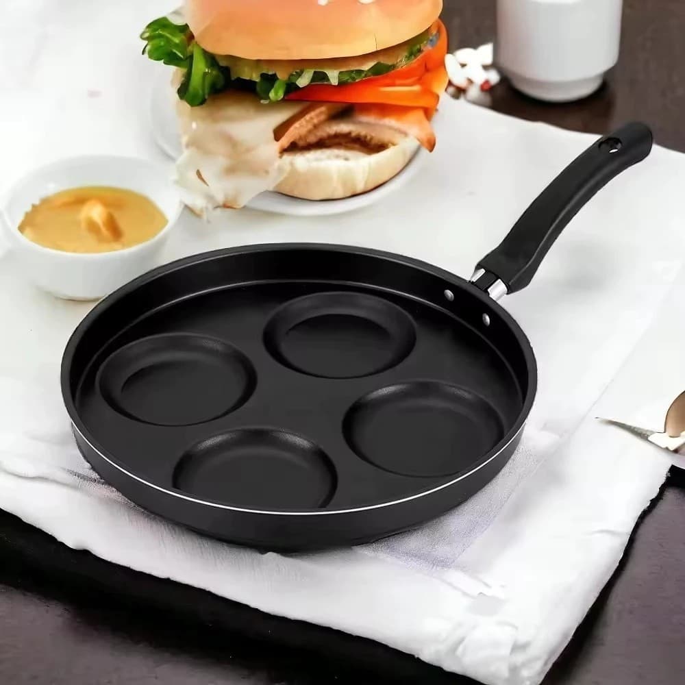 Frigideira 4 Divisórias Multiuso Antiaderente Ovos Cozinha Grelha Divisória Chef Omelete Hambúrguer