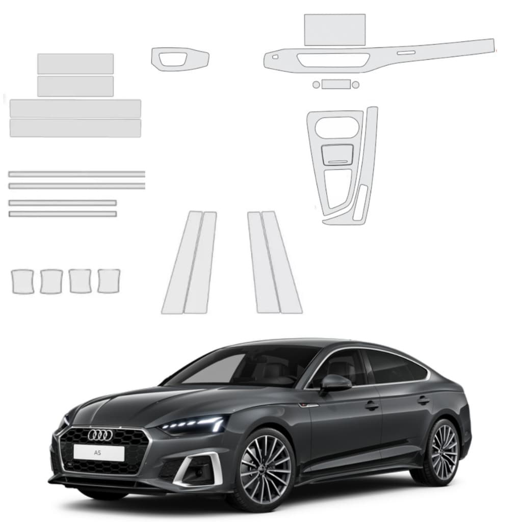 Pelicula proteção PPF anti risco interna+soleira+coluna+quina+concha audi a5 22/25
