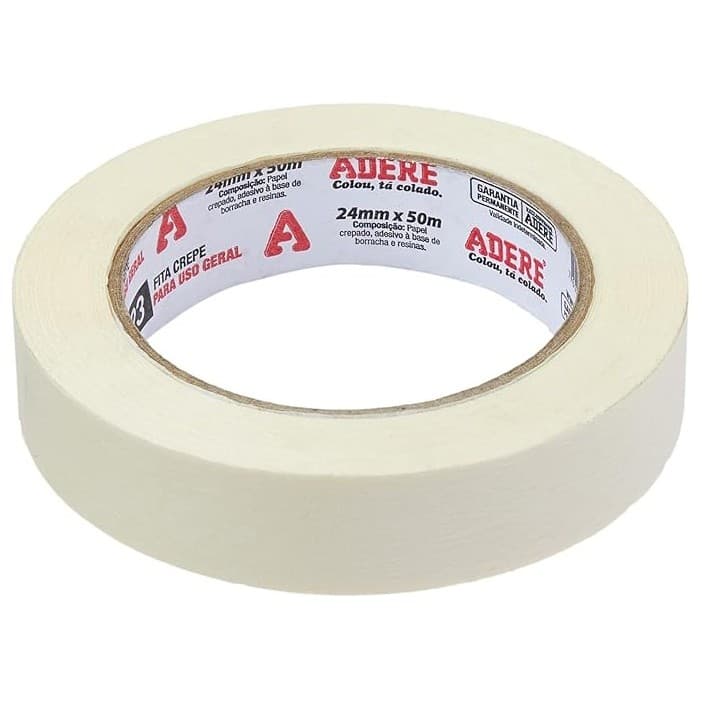 Fita Crepe Uso Geral Bege Adere 423S 24mmx50m Vare