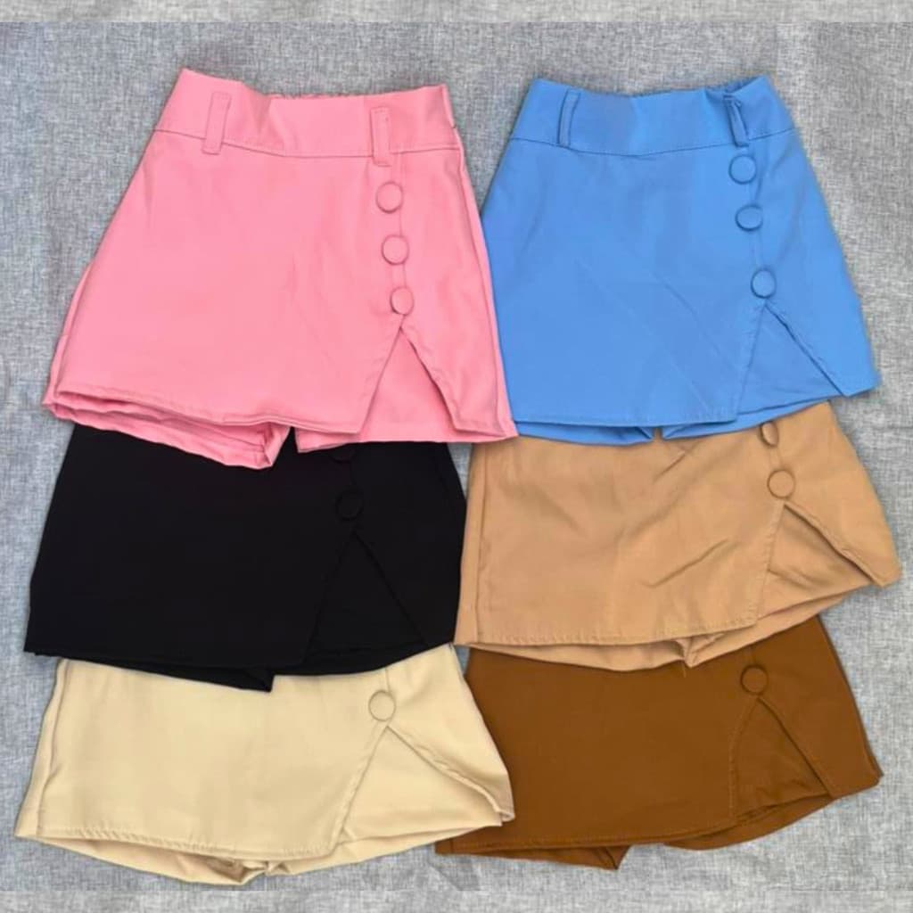 Short Saia Infantil Alfaiataria com Botões Blogueirinha