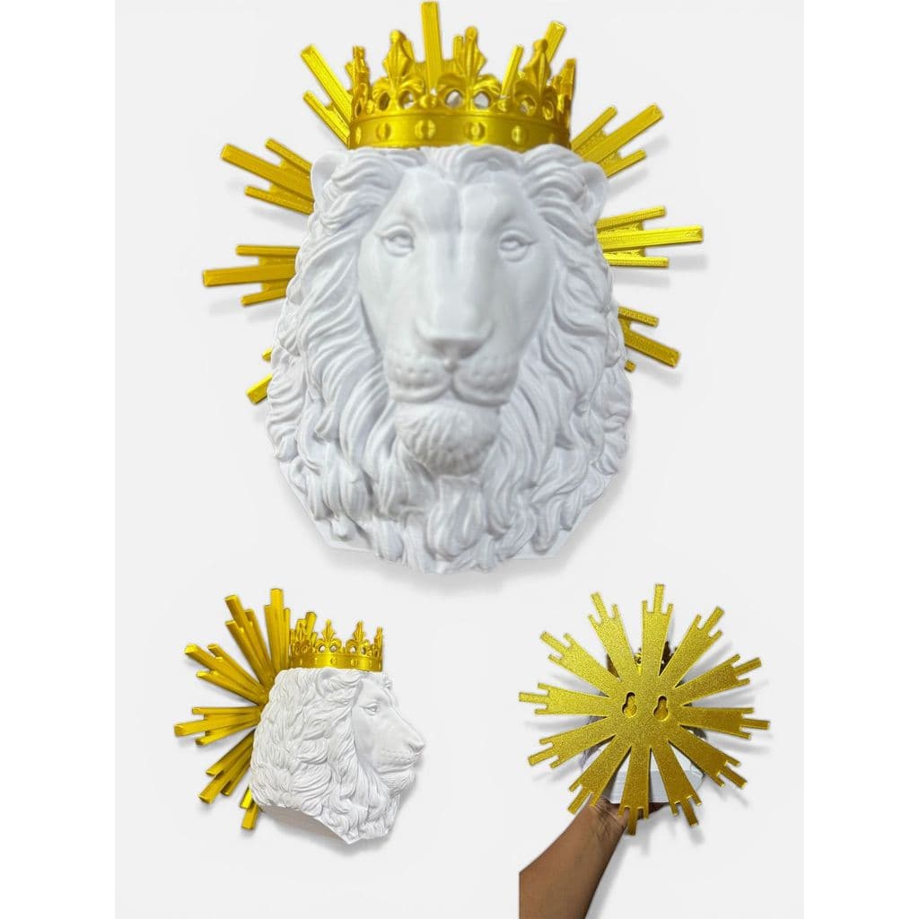 decoração bíblica leão Da Tribo De Juda Adorno Escultura Decorativa 3d Branco busto branco estátua objeto decorativo