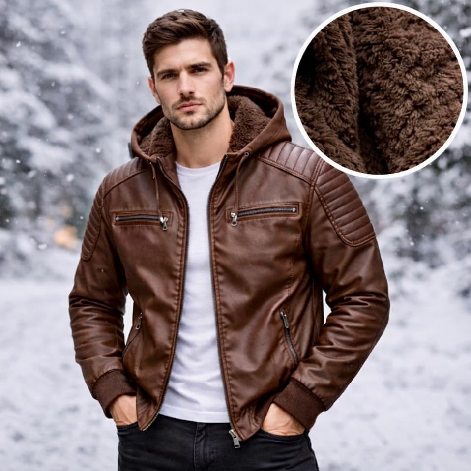Jaqueta Masculina Couro Premium Forrada Motoqueiro Motociclista Reforçada Casaco Resistente Inverno Estilo Clássico