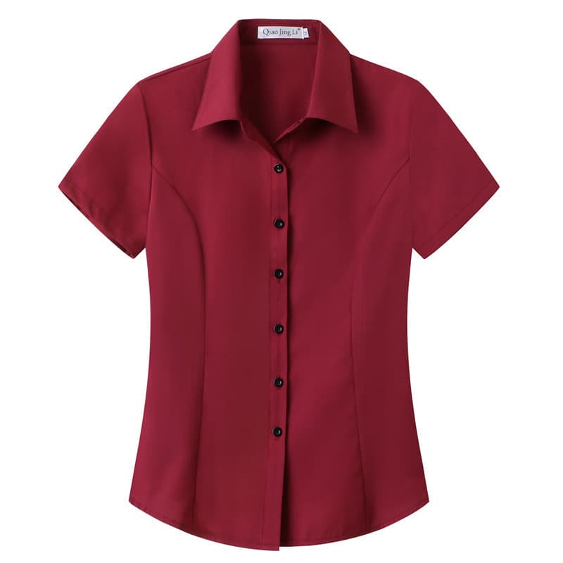 Camisa branca de verão feminina de manga curta roupa profissional versão coreana Slim-Fit meia manga Top All-Match taman