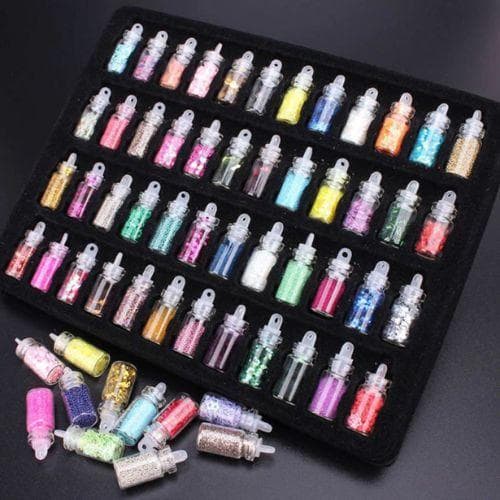 Kit de 48 potinhos sortidos unhas decorações para unhas encapsuladas arte em resina