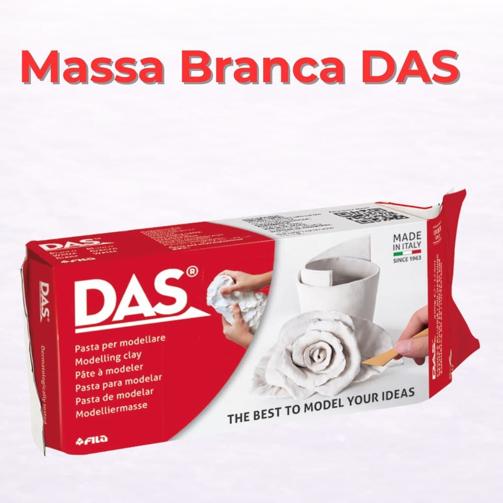 Massa DAS Para Modelar Biscuit Cerâmica Branca Artesanato 250g 500g 1kg