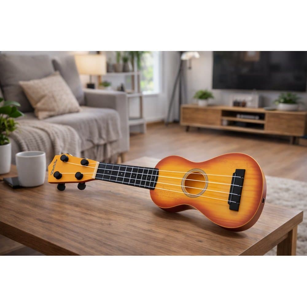 Ukulele Infantil 4 Cordas Brinquedo Musical Colorido 38cm