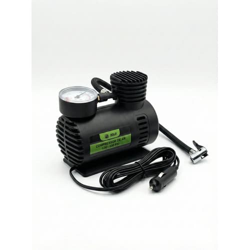 Compressor De Ar Mini Elétrico Portátil 12v Carro 300psi So Preto 12v