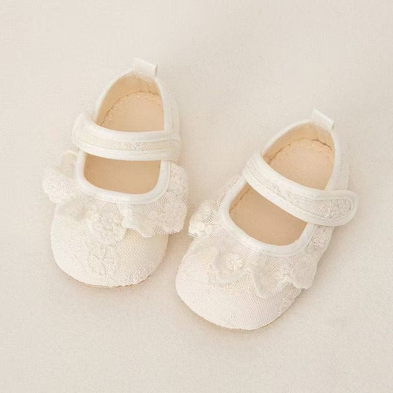 Damasco Colorido 0-18 Meses Menina Princesa Batismo Antiderrapante Sapatos De Caminhada Com Sola Macia