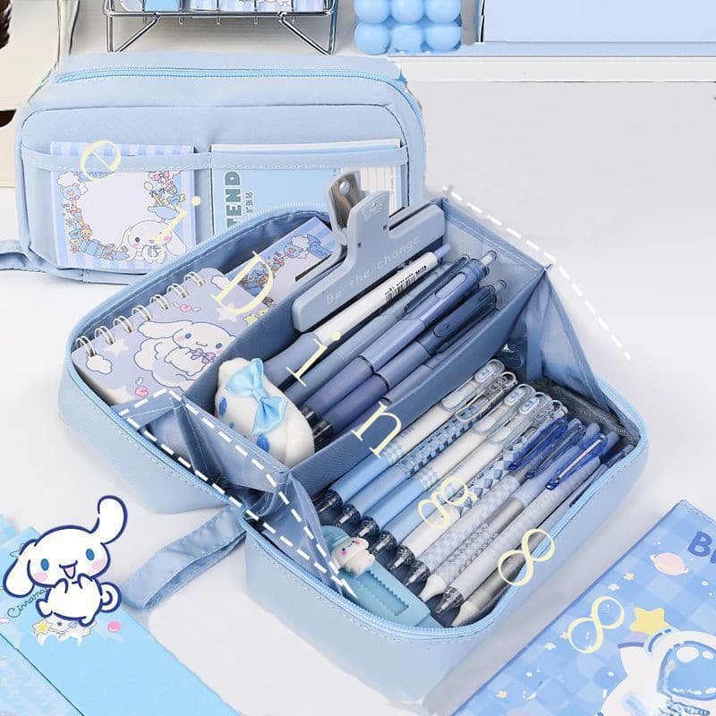 Sanrio Kuromi Melody Cola Estojo infantil de 5 camadas Bolsa de armazenamento de grande capacidade VSXP