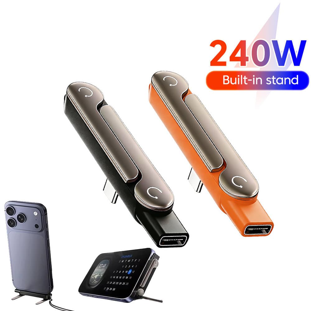 Elough 240W USB C Adaptador De Suporte Embutido Conversor Dobrável Multifuncional De Carga Para Celular