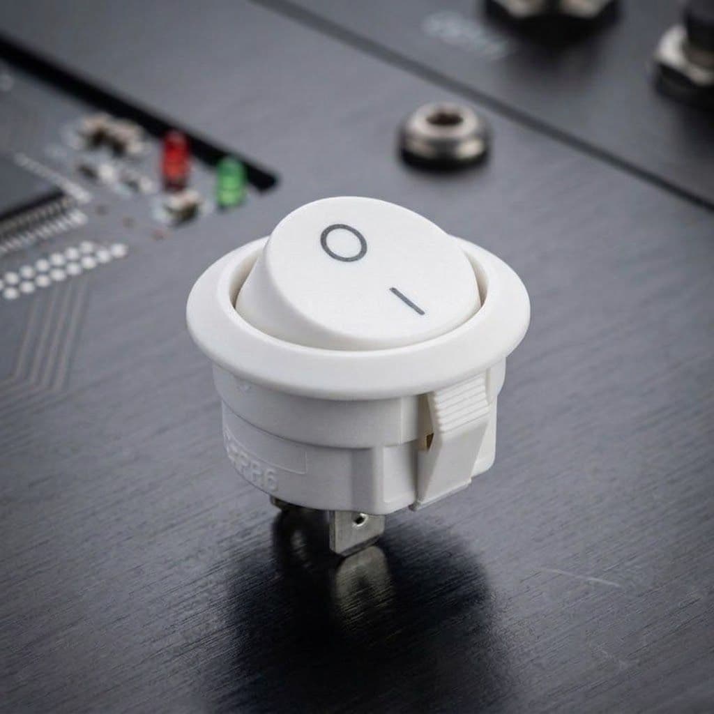 Botão Chave Interruptor Redondo "Bolinha" Branco | 10A Bivolt | Design Discreto