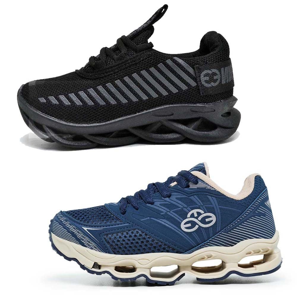2 Tênis Infantil Escolar Masculino Costurado Caminhada Court Cano Curto Kit Pronta Entrega