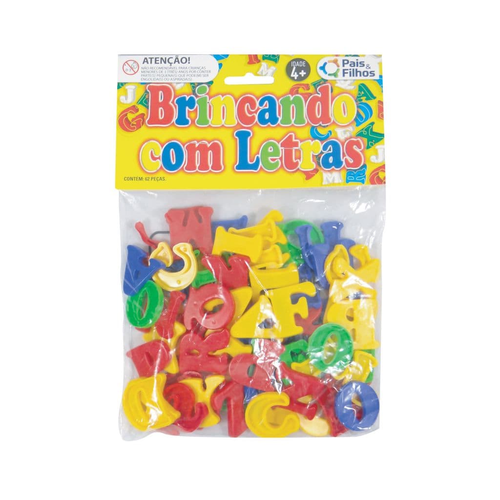 BRINCANDO COM LETRAS SOLAPA C/ 62 PEÇAS - PAIS E FILHOS