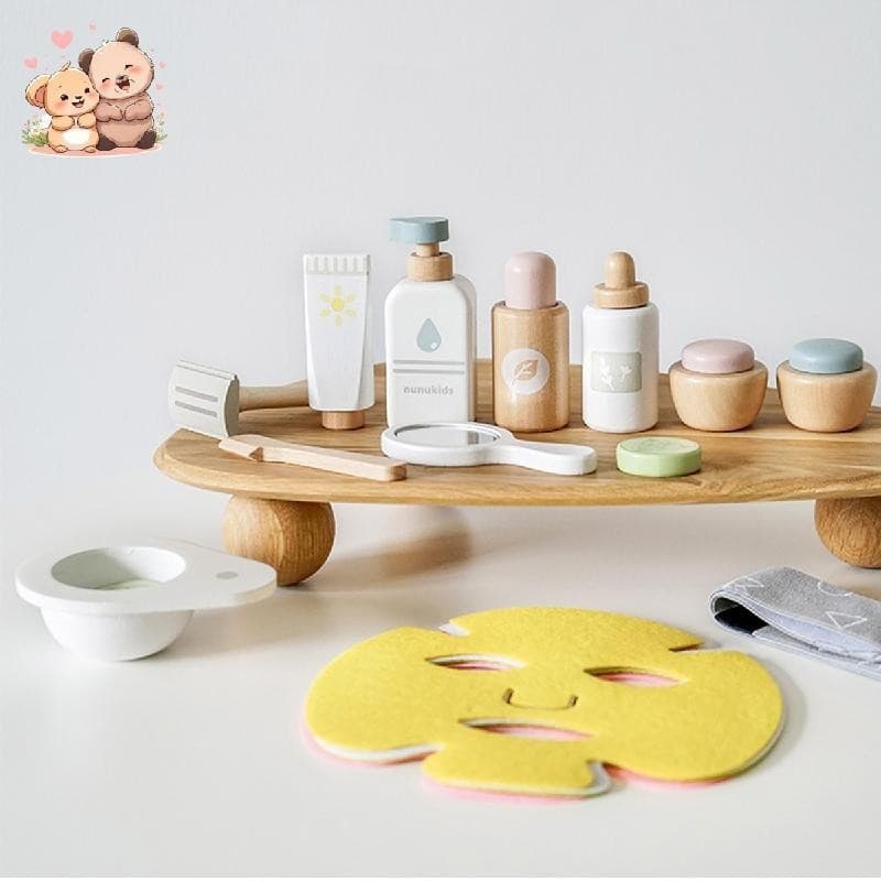 Conjunto de brinquedos de maquiagem de madeira, para crianças, Material Natural, seguro e ecologicamente correto, adequa