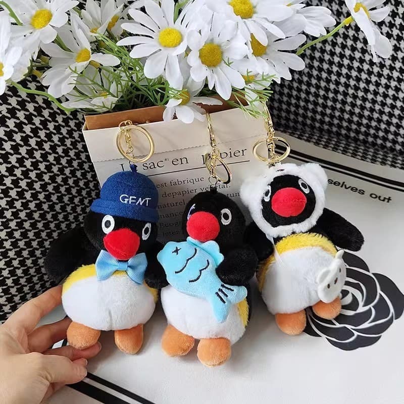 2025 Novo Pinguim Bonito Brinquedo De Pelúcia Boneca Pingente Dos Desenhos Animados Chaveiro Anel Criativo Saco Pendurad
