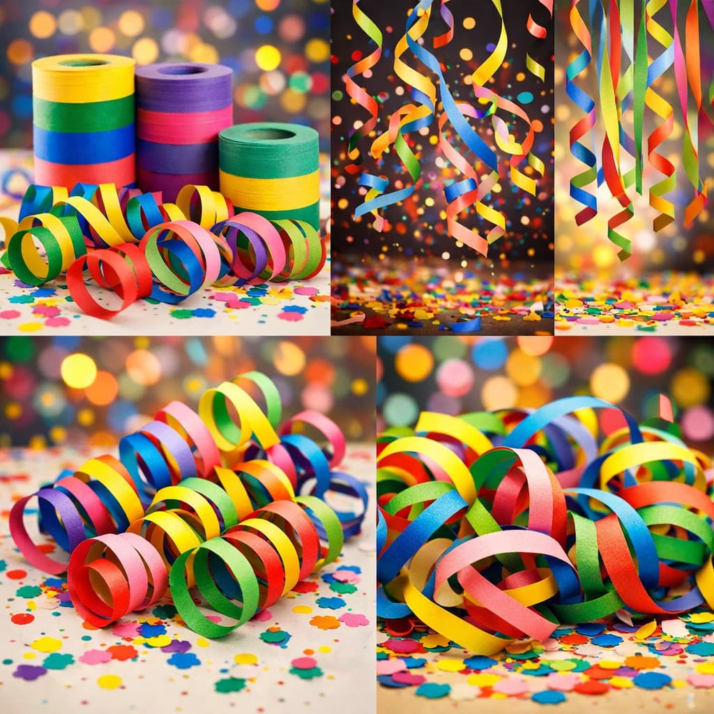 Rolos Serpentina Carnaval Fitas Papel Coloridas Festas Brincadeiras - 10mts cada Rolo