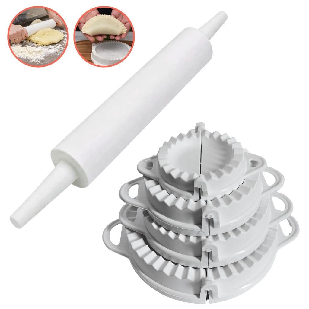 Kit Forma de Pastelzinho Corta Fecha + Rolo de Massa Profissional Para Pizza e Salgados