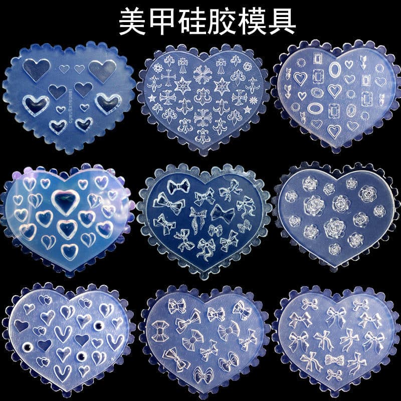 Molde de Silicone para Manicure, pequena margarida, arco, rosa, flor, escultura, moedor 3D, concha tridimensional, flor,