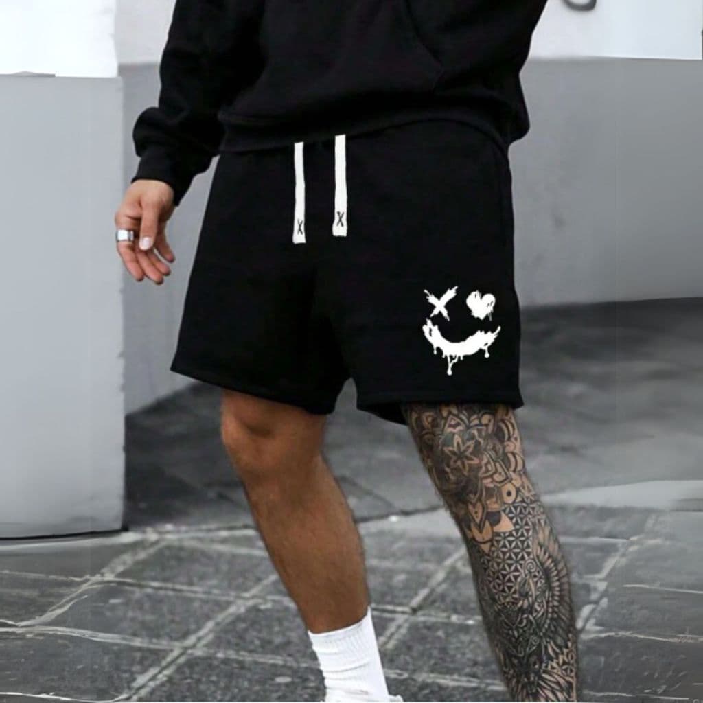 Short Moletom Streetwear Flanelado Tecido Algodão Modelo Masculino Estilo Urbano
