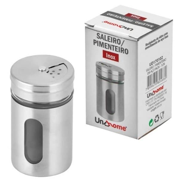 KIT 6 SALEIROS OU PIMENTEIROS COM VISOR UNYHOME 8 CM
