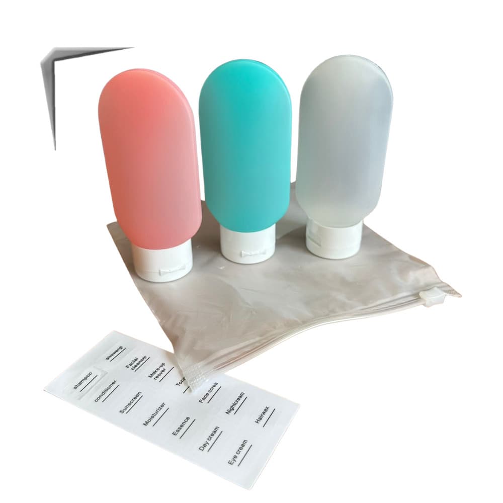 Kit de Viagem com Frascos e Potes Porta Shampoo e Creme | Organizador Completo 3 Peças Prático e Compacto