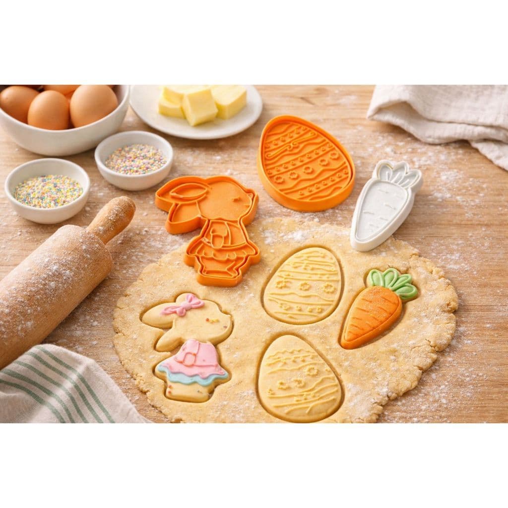 KIT com 3 Cortador/marcador de Massas Biscoito Pascoa Pasta Americana Artigo de Confeitaria Biscoito