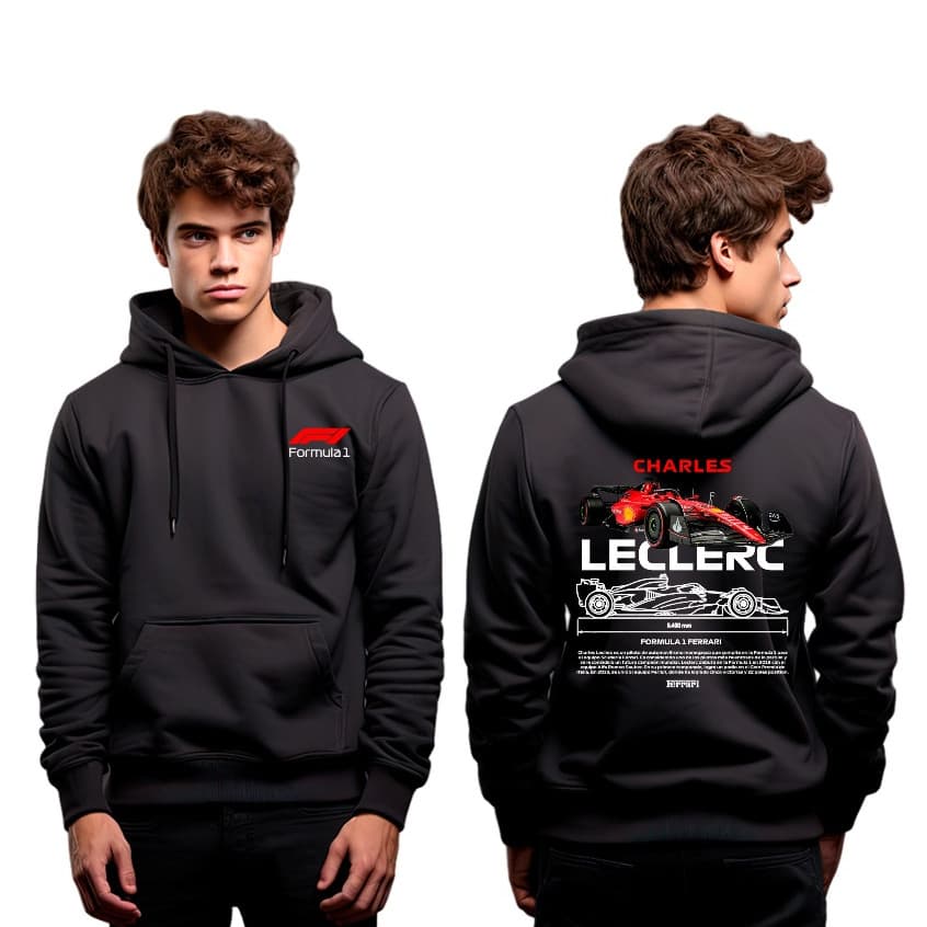 Moletom Canguru Unisex Charles Leclerc Fórmula 1 Lançamento