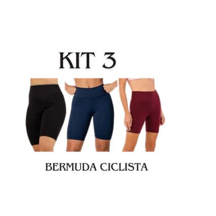 Kit Com 3 Bermudas Ciclista Feminina Suplex BLACK FRIDAY