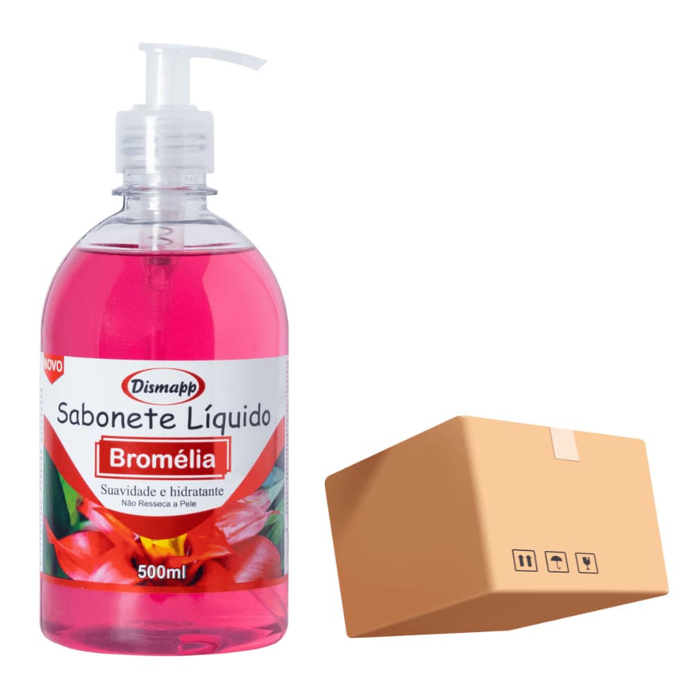 Kit 12 Sabonete Líquido Dismapp 500ml com Válvula Bromélia