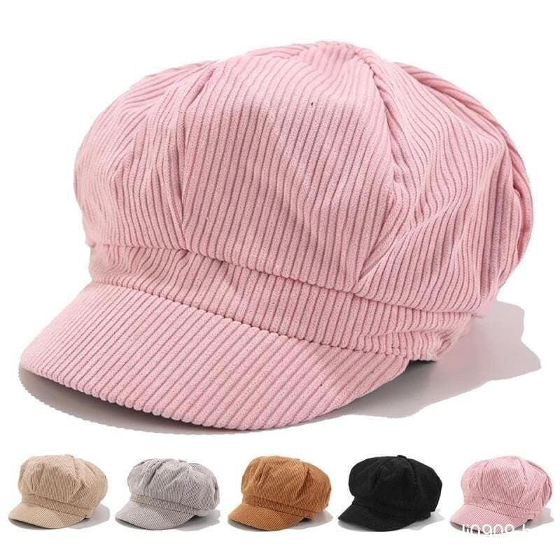 Unissex Cor Sólida Veludo Personalidade Jornaleiro Chapéu Primavera Outono Retro Boina Chapéus Selvagens Casuais Unisex