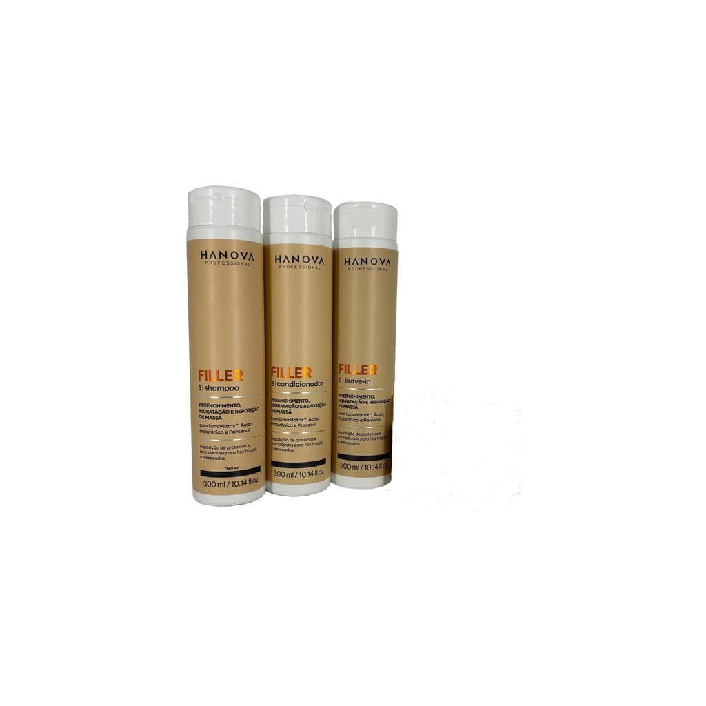 Kit Shampoo + Condicionador + Leave-in Filler Hanova 300ml