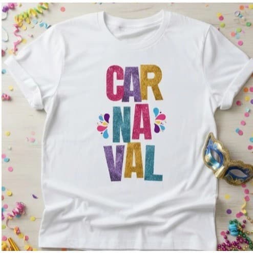 Camiseta Carnaval Feminina e Masculina | Blusa Temática de Carnaval | Confortável, Estilosa e Perfeita para Festa, Bloco