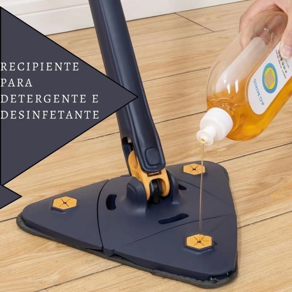 Esfregao Branco ou Azul Aleatório Triangulo Mop De Limpeza AjustavelGiratoria 360°