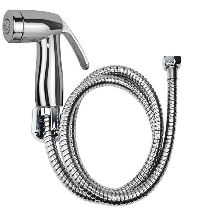 Kit Ducha Higienica Gatilho ABS TOP CROMADO e Engate Mangueira Flexivel em Inox TAMANHO 1,20m