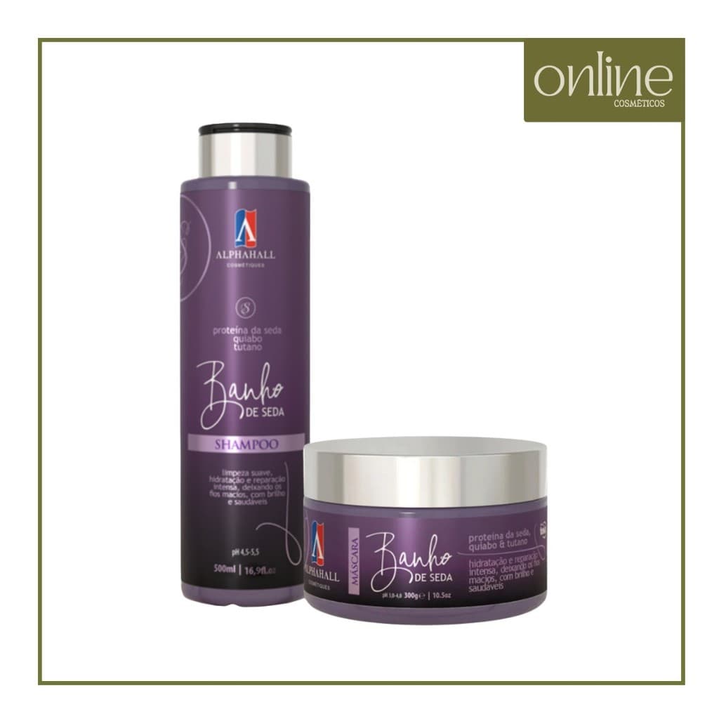 Shampoo 500ml + Hidratação 300g - Banho de Seda  Alphahall