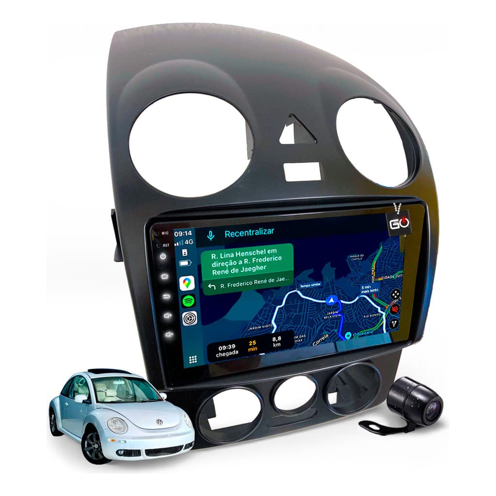 Multimidia Mp10 New Beetle Carplay Bluetooth 9pol Kit Pronto