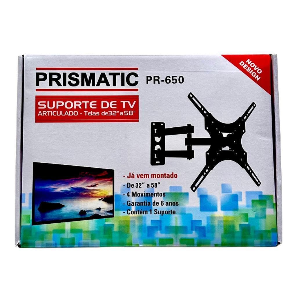 Super Oferta Suporte Articulado para Parede TV/Monitor 32"a 58"- 4 Movimentos Kit Completo Parafusos