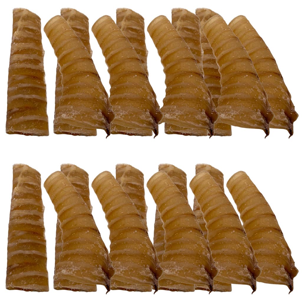 Kit 10 Petiscos Naturais Traqueia Bovina BeefBone Mordedor para Cães