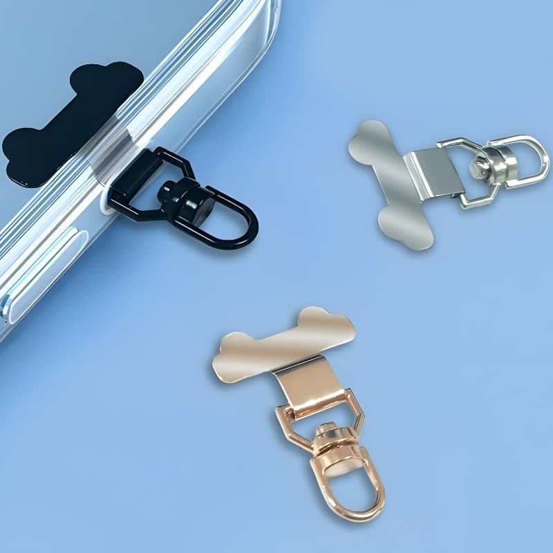 360 ° Clipe Giratório Para Cordão De Telefone , Design Anti-Queda De Aço Inoxidável , 4 Cores Acessórios De Alça De Capa