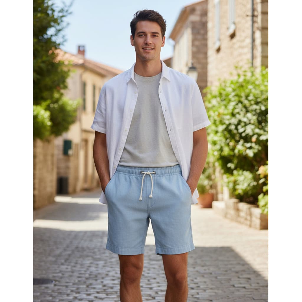 Short Linho Masculino Estilo  Maurinho Premium Curto Urbano