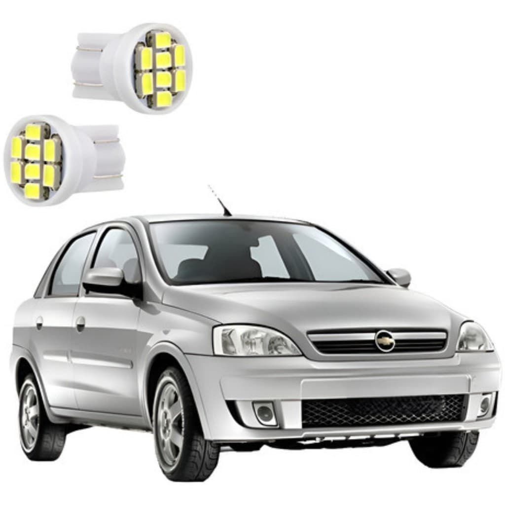 Par De  Lâmpadas Led Corsa T10 Branco-frio