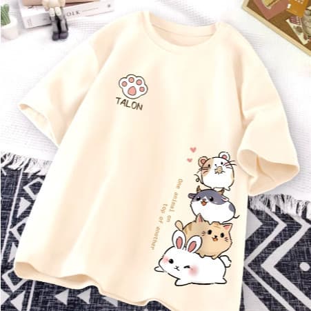 Camiseta Premium Feminina Felinos Fofinhos Coelho100% Algodão Pluz Size Envio Imediato