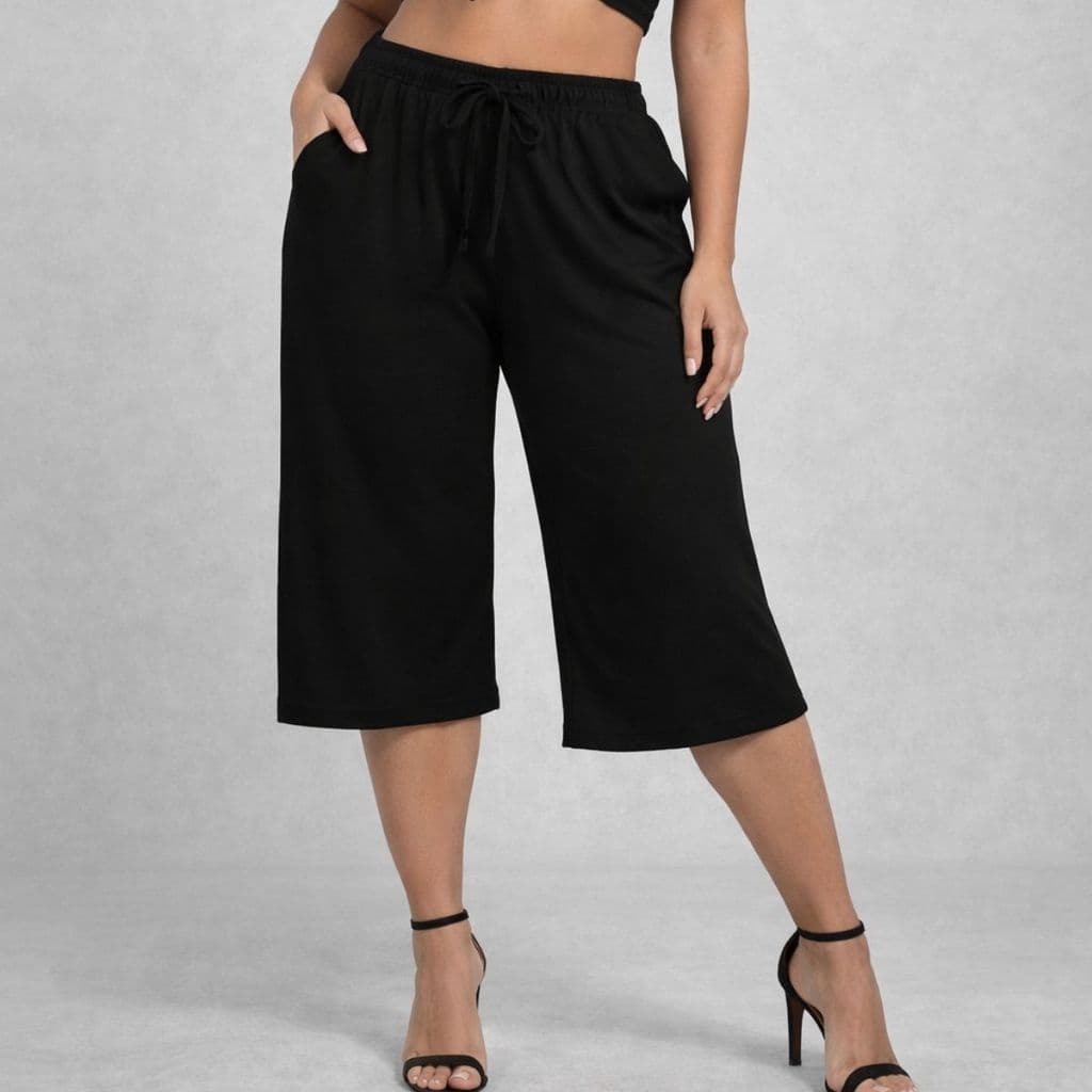Calça Pantacourt Pantalona Feminina Cós Alto Viscolycra Conforto Premium