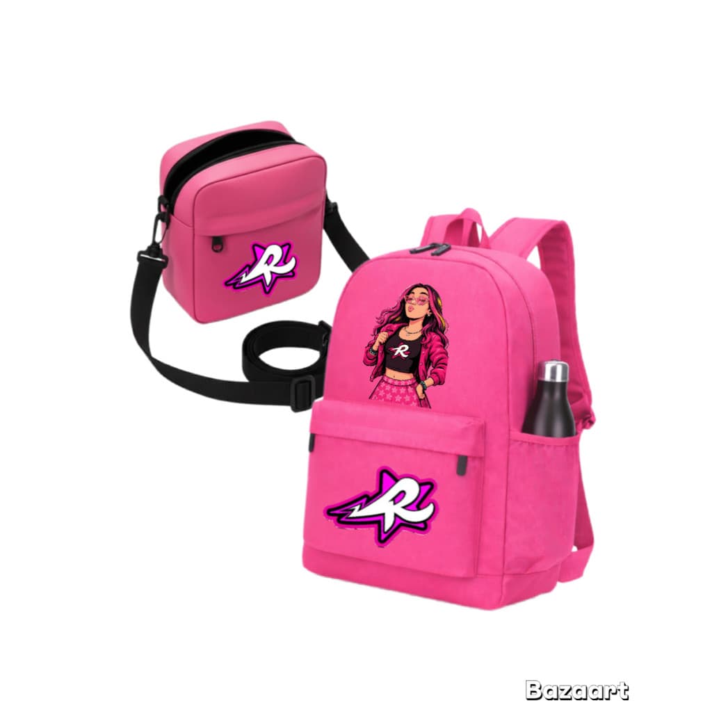 Kit Mochila Rosa Emilly Vick Moda Escolar